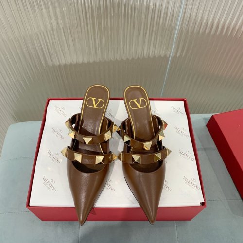 Valentino Women Shoes Mule Flip Flop Sandals ROMAN STUD MULE IN CALFSKIN 65 MM with Original Box