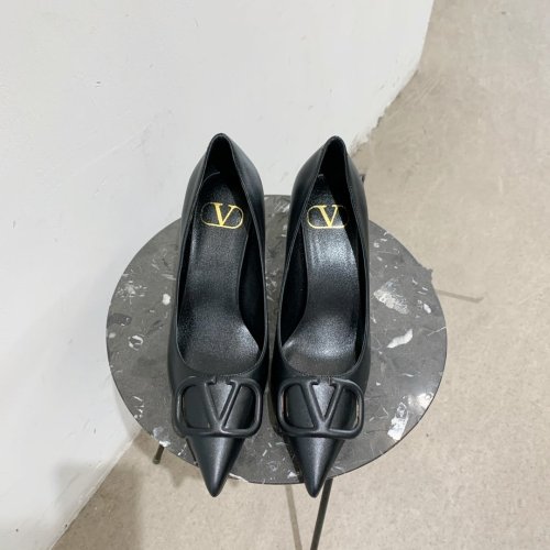 Valentino Women Shoes Mule Flip Flop Sandals VLOGO SIGNATURE CALFSKIN PUMP 80MM Luxury Brand with Original Box