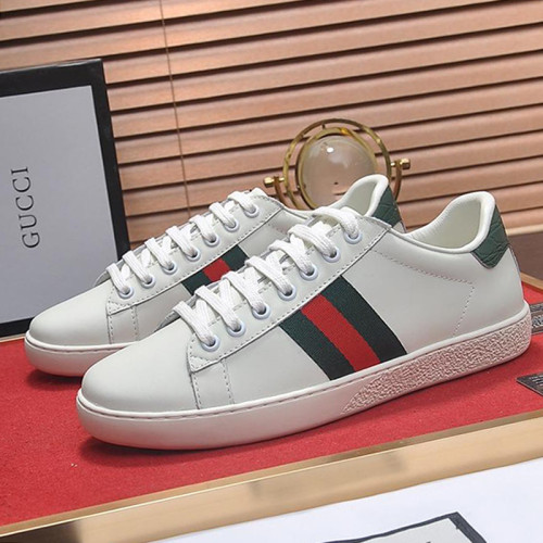 Gucci Womens Shoes Fashion Sneakers Luxury Brand Ace Leather Sneaker ‎386750 A3830 9071 with Original Box