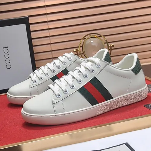 Gucci Womens Shoes Fashion Sneakers Luxury Brand Ace Leather Sneaker ‎386750 A3830 9071 with Original Box