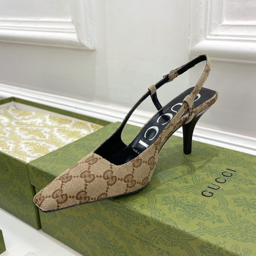 Gucci Womens Shoes Slingback Pumps 7.5cm Heel Luxury Brand Wedding Fashion Shoes for Women with Original Box