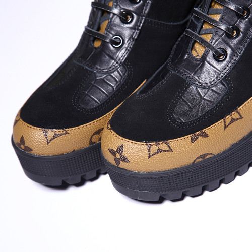 Louis Vuitton Women Shoes Boots Luxury Brand Fashion Ankle Boots LAUREATE PLATFORM DESERT BOOT