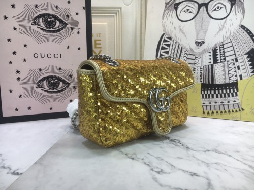 Gucci Womens Bags Shoulder Messenger Bag Luxury Brand Gucci GG Marmont matelassé mini bag with Original Box 446744 UM8AF 4340