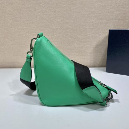 Prada Mens Womens Bags Shoulder Messenger Bags Handbags Luxury Brand Prada Triangle leather shoulder bag with Original Box 1BH190_2BYA_F0458_V_BRO