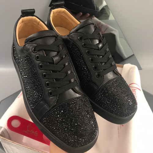 Christian Louboutin Mens Shoes Luxury Brand Red Bottom Design Louis Junior Spikes Flat with Original Box CL sneakers