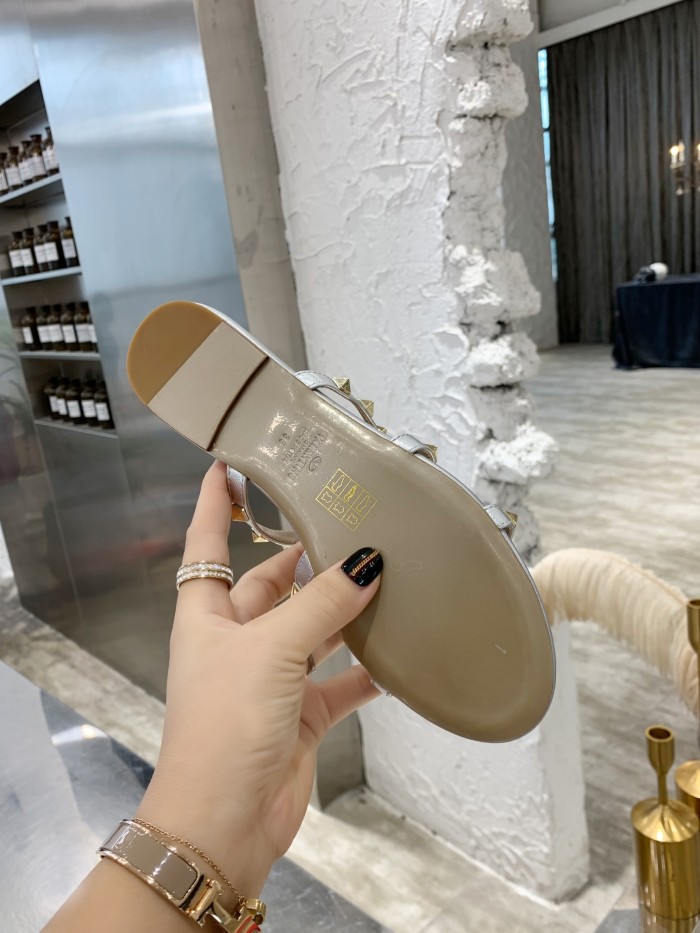 Valentino Women Shoes Mule Flip Flop Sandals ROMAN STUD SLIDE SANDAL IN QUILTED NAPPA with Original Box Luxury Brand