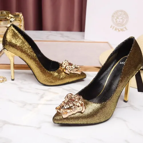 Versace Brand Womens Sandals Shoes Leather Big Size LA MEDUSA PATENT SAFETY PIN LEATHER PUMPS High Heel Design Luxury Brand Sandals for Women