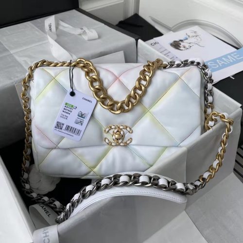 Chanel Womens Bags Shoulder Messenger Bags Chanel 19 Flap Bag Luxury Brand with Original Box