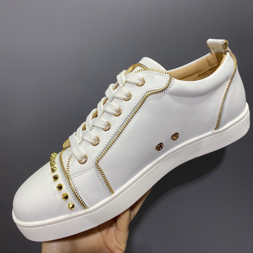 Christian Louboutin Mens Shoes Luxury Brand Red Bottom Design Louis Junior Spikes Flat with Original Box CL sneakers