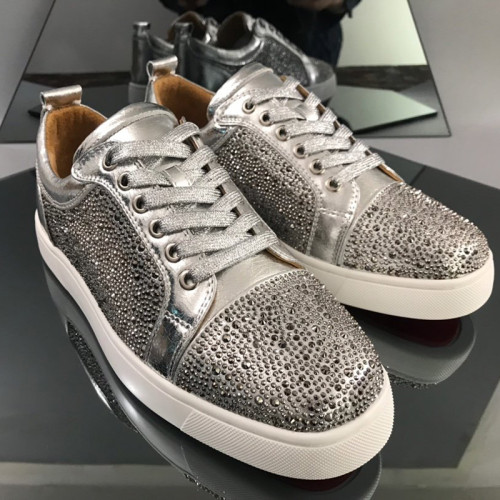 Christian Louboutin Mens Shoes Luxury Brand Red Bottom Design Louis Junior Spikes Flat with Original Box CL sneakers
