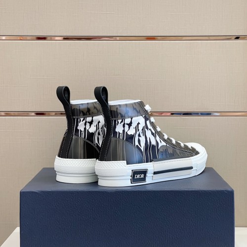 Dior Mens Shoes Sneakers Casual Luxury Brand B23 HIGH-TOP SNEAKER Dior Oblique Canvas with Original Box 3SH118ZMK_H761