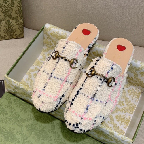 Gucci Womens Shoes Slippers Slides Casual Design Luxury Brand Leather Princetown leather slipper with Original Box