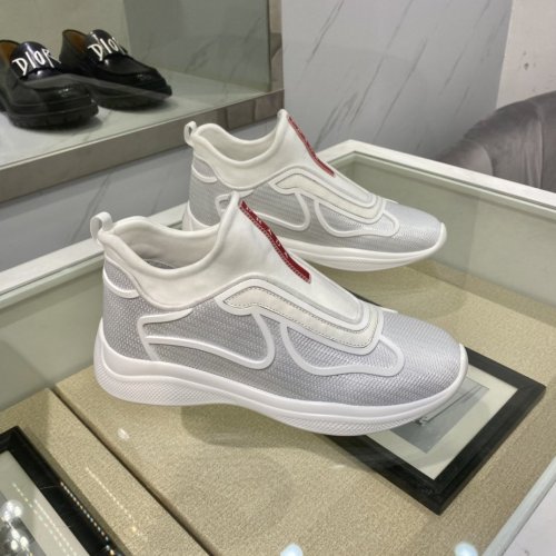 Prada Mens Shoes Sneakers Casual Shoes for Men Luxury Brand White Prada PRAX 1 sneakers with Original Box 4E3576_3LFV_F0009