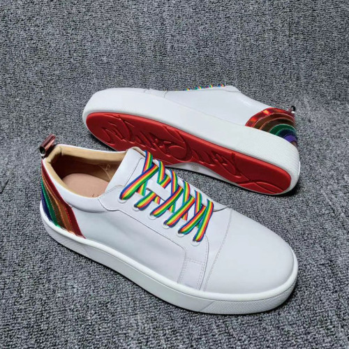 Christian Louboutin Mens Shoes Luxury Brand Red Bottom Design Louis Junior Spikes Flat with Original Box CL sneakers