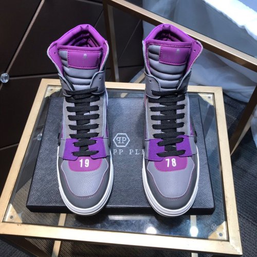 Philipp Plein Men Shoes High Top Sneaker Fashion Design Luxury Brand