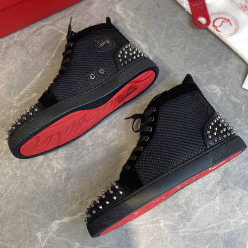 Christian Louboutin Mens Shoes Luxury Brand Red Bottom Design Louis Junior Spikes Flat with Original Box CL sneakers