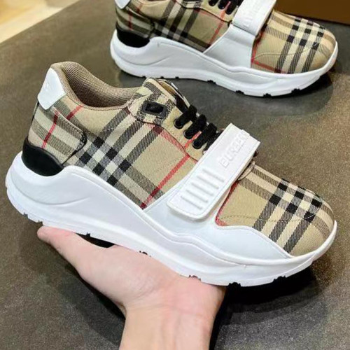 Burberry Men Shoes Fashion Sneakers Luxury Brand Vintage Cotton Sneaker with Original Box