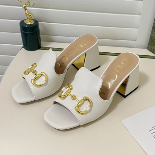 Gucci Womens Shoes Sandals Casual Design Luxury Brand Classic Leather Women's slide sandal with Horsebit with Original Box