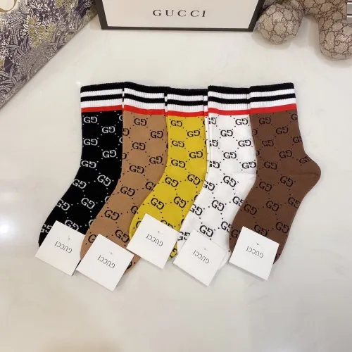 Gucci Socks 5 Pairs with Original Box Luxury Brand Breathable Gucci Sock