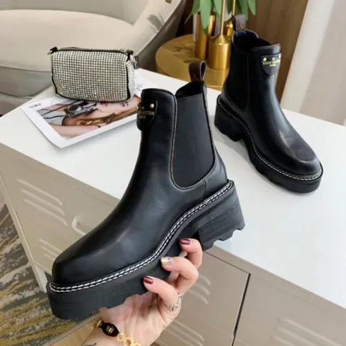 Louis Vuitton Women Shoes Boots Luxury Brand LV BEAUBOURG ANKLE BOOT 1A8949