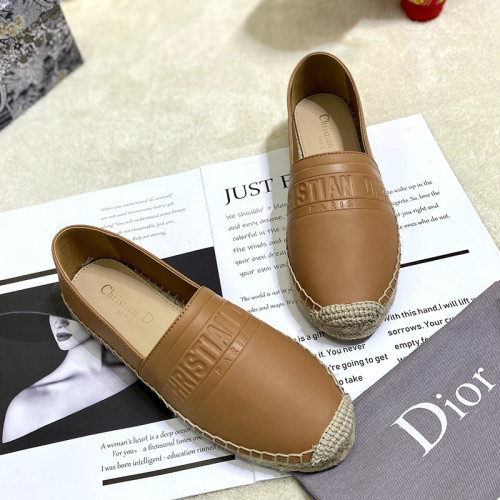 Dior Women Shoes Luxury Brand Design Dior Espadrille Nude Mesh Embroidery Womens Shoes with Original Box