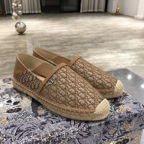 Dior Women Shoes Luxury Brand Design Dior Espadrille Nude Mesh Embroidery Womens Shoes with Original Box