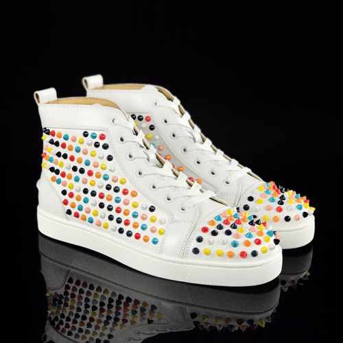 Christian Louboutin Mens Shoes Luxury Brand Red Bottom Design Louis Junior Spikes Flat with Original Box CL sneakers