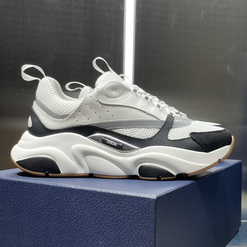 Dior Womens Shoes Sneakers Luxury Brand Breathable Design B22 SNEAKER Cream and Lavender Technical Mesh with Light Green and Gray Smooth Calfskin with Original Box 3SN231YXX_H861