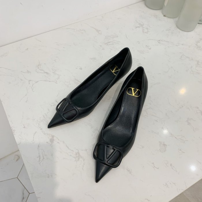 Valentino Women Shoes Mule Flip Flop Sandals VLOGO SIGNATURE CALFSKIN PUMP 45MM / 1.8 IN. with Original Box ZW2S0Q63MZF0NO