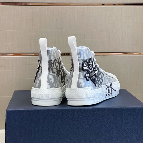 Dior Mens Shoes Sneakers Casual Luxury Brand B23 HIGH-TOP SNEAKER Dior Oblique Canvas with Original Box 3SH118ZMK_H761