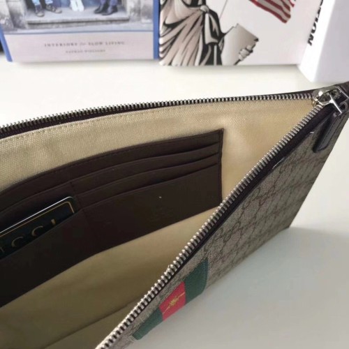 Gucci Mens Bags Clutch Pouch Luxury Brand Black Calfskin Textured Leather GG Marmont Pouch with Original Box 475317 DJ20T 1000