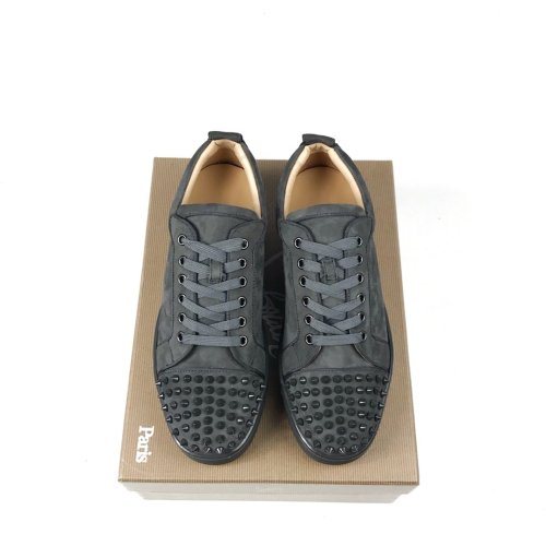 Christian Louboutin Mens Shoes Luxury Brand Red Bottom Design Louis Junior Spikes Flat with Original Box CL sneakers