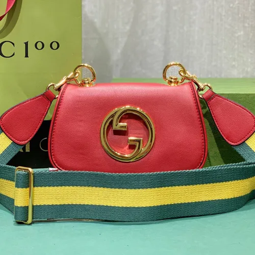 Gucci Womens Bags Shoulder Messenger Bag Luxury Brand Gucci Blondie mini bag in red leather with Original Box 698643 UXXAG 9161