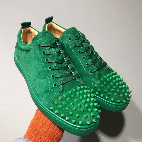 Christian Louboutin Mens Shoes Luxury Brand Red Bottom Design Louis Junior Spikes Flat with Original Box CL sneakers