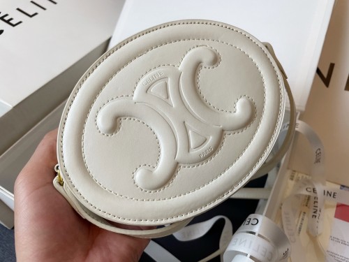 Celine Womens Bags Crossbody Design Luxury Brand CROSSBODY OVAL PURSE CUIR TRIOMPHE IN SMOOTH CALFSKIN with Original Box