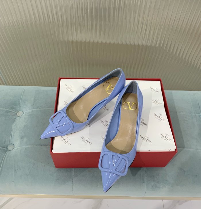 Valentino Women Shoes Mule Flip Flop Sandals VLOGO SIGNATURE CALFSKIN PUMP 80MM Luxury Brand with Original Box