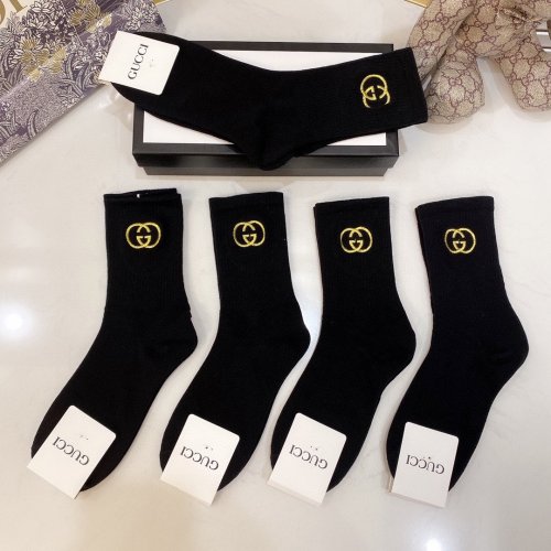 Gucci Socks 5 Pairs with Original Box Luxury Brand Breathable Gucci Sock