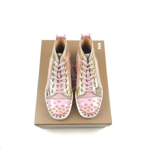 Christian Louboutin Mens Shoes Luxury Brand Red Bottom Design Louis Junior Spikes Flat with Original Box CL sneakers