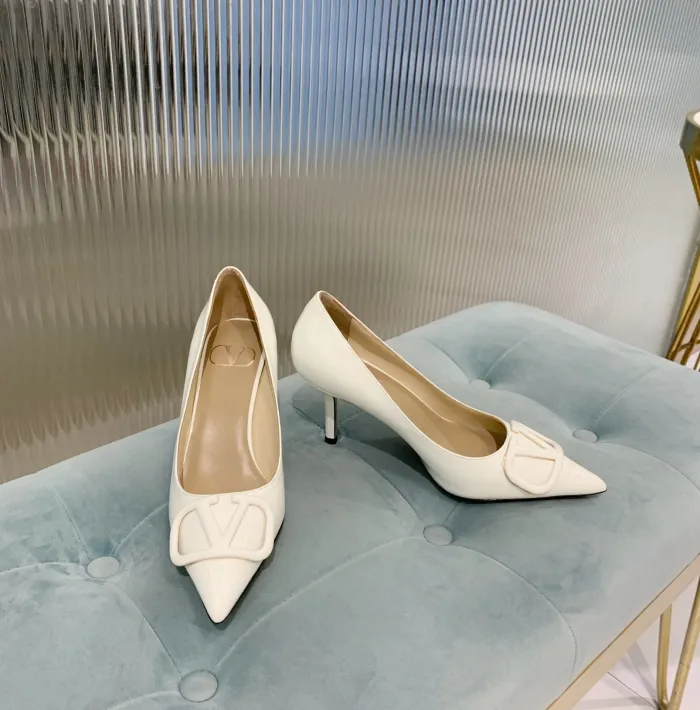 Valentino Women Shoes Mule Flip Flop Sandals VLOGO SIGNATURE CALFSKIN PUMP 80MM Luxury Brand with Original Box
