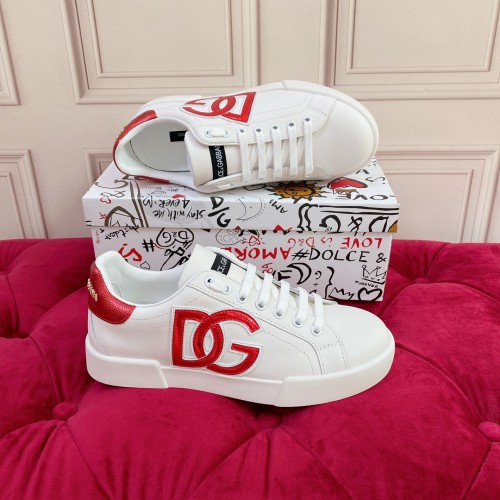 Dolce&Gabbana Womens Mens Shoes Fashion Sneakers Luxury Brand Calfskin Nappa Portofino Sneakers With Lettering