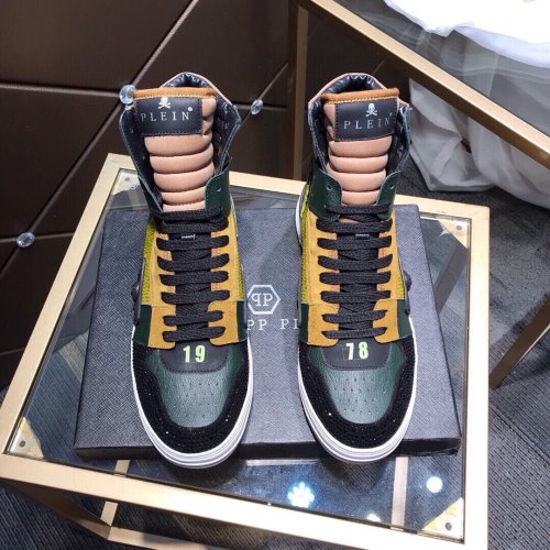 Philipp Plein Men Shoes High Top Sneaker Fashion Design Luxury Brand