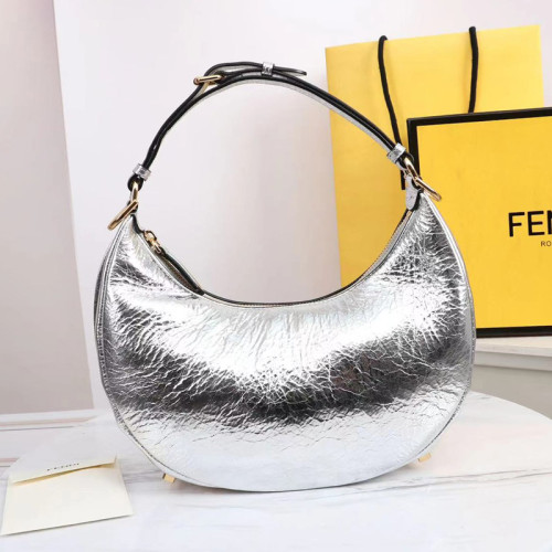 Fendi Womens Bags Shoulder Handbags Luxury Brand Fendigraphy Small Silver leather bag 8BR798A5DYF1HEJ