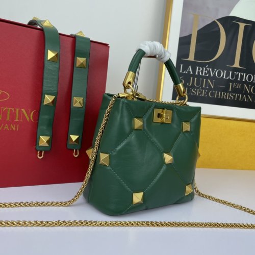 Valentino Womens Bags Crossbody Bags Handbags Luxury Brand SMALL ROMAN STUD THE HANDLE BAG IN NAPPA with Original Box