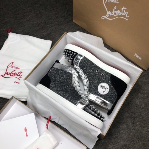 Christian Louboutin Mens Shoes Luxury Brand Red Bottom Design Louis Junior Spikes Flat with Original Box CL sneakers