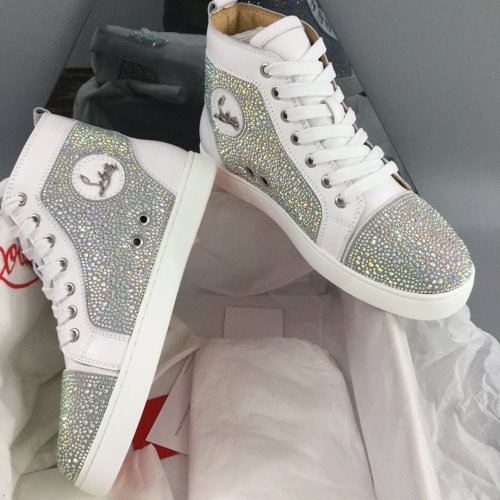 Christian Louboutin Mens Shoes Luxury Brand Red Bottom Design Louis Junior Spikes Flat with Original Box CL sneakers