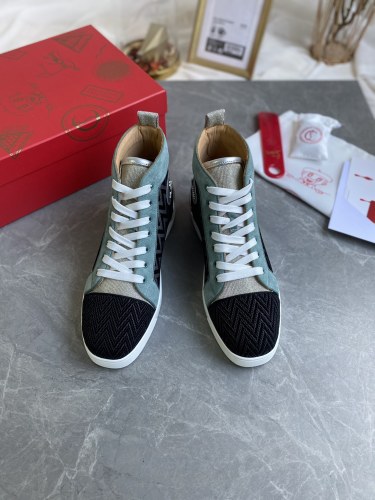 Christian Louboutin Mens Shoes Luxury Brand Red Bottom Design Louis Junior Spikes Flat with Original Box CL sneakers