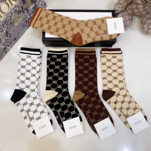 Gucci Socks 5 Pairs with Original Box Luxury Brand Breathable Gucci Sock