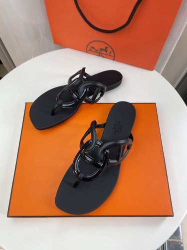 Hermes Womens Shoes Egerie Slippers Sandals Casual Fashion Sandals Luxury Brand with Original Box