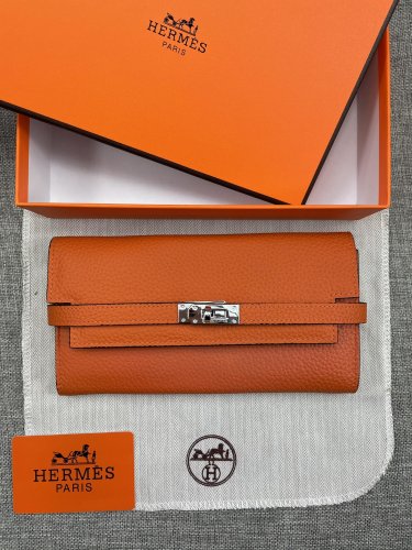 Hermes Womens Mens Wallets Purse Kelly Bag Clutch Leather Design Coin Bag with Original Box
