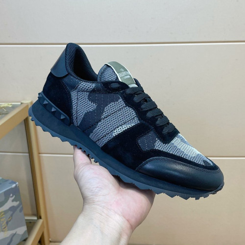 Valentino Men Shoes Fashion Design Luxury Brand ROCKRUNNER CAMOUFLAGE LAMINATED STUDDED SNEAKER with Original Box